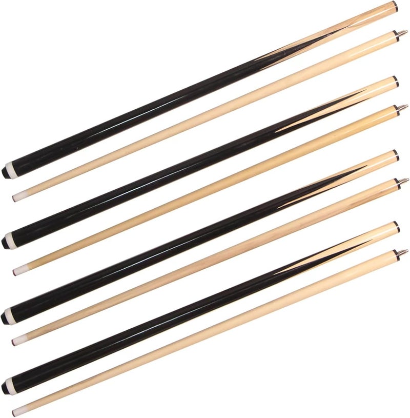 ISPiRiTo Pool Cues 2-Piece 58 Inch House Bar Billiard Cue Sticks 19oz - 21oz 13mm Glue-on Tips Hardwood Wooden Cues Set of 2 / Set of 4 / Set of 6 - Image 1