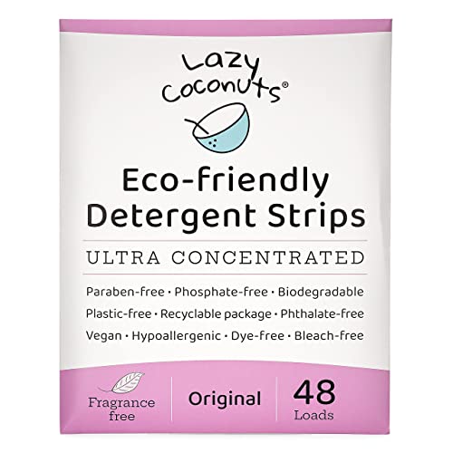 LAZY COCONUTS Eco Friendly Plant Powered Laundry Detergent Strips Fragrance Free Unscented Ultra Concentrated Earth Friendly No Plastic Lightweight and Perfect For Home Dorms Travel Camping - Image 2