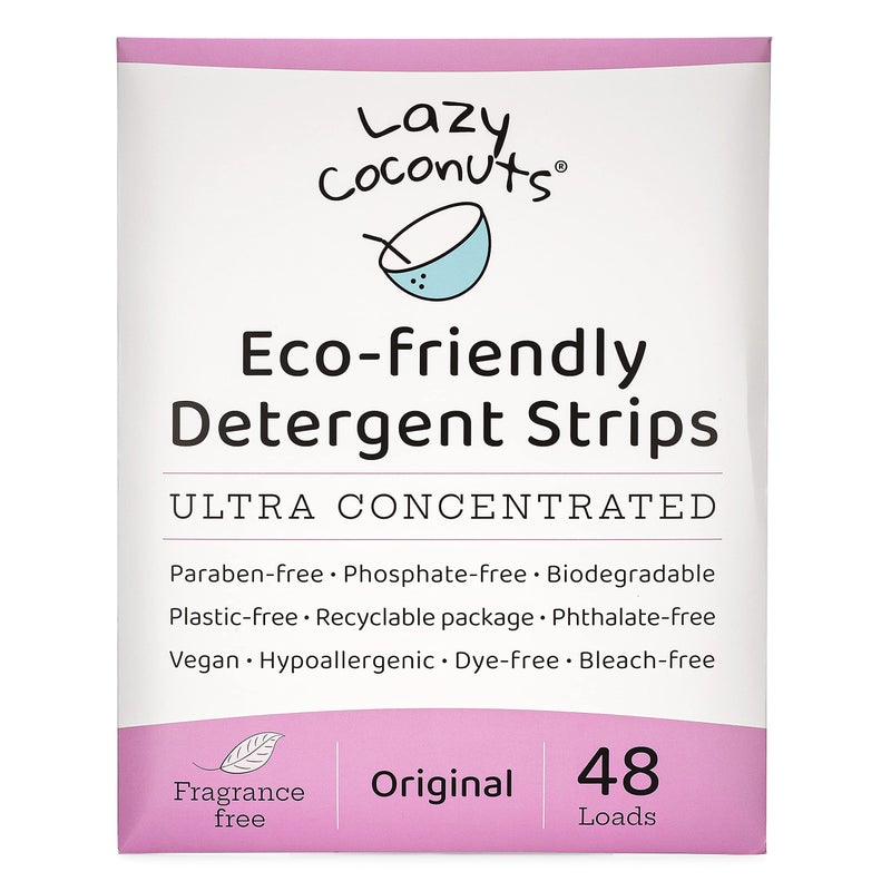 LAZY COCONUTS Eco Friendly Plant Powered Laundry Detergent Strips Fragrance Free Unscented Ultra Concentrated Earth Friendly No Plastic Lightweight and Perfect For Home Dorms Travel Camping - Image 3