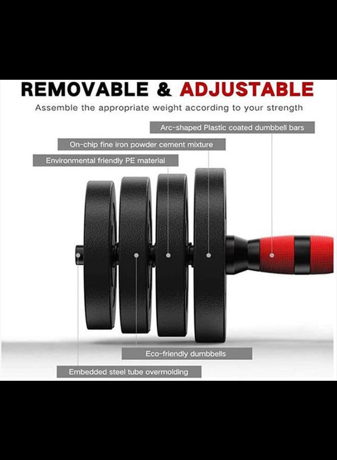 ويمارت مجموعة دمبل أثقال 15 كجم مع وصلة، مجموعة دمبل أثقال، مجموعة دمبل قابلة للتعديل، مجموعة تدريب رفع الأثقال قابلة للتعديل للرجال والنساء، اللياقة البدنية العائلية وصالة الألعاب الرياضية العائلية الثقيلة - Image 4