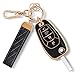 Rislobx Key Fob Cover Fit for Chevy Flip Key 4 Buttons Car Key Case Protector for Cruze Spark Trax Sonic Trailblazer GBlack - Image 2