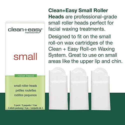 Clean + Easy Small Wax Roller Heads – Roll On Wax Refill Applicators for Catridge, Legs & Body Hair Removal, 3 Pack - Image 2