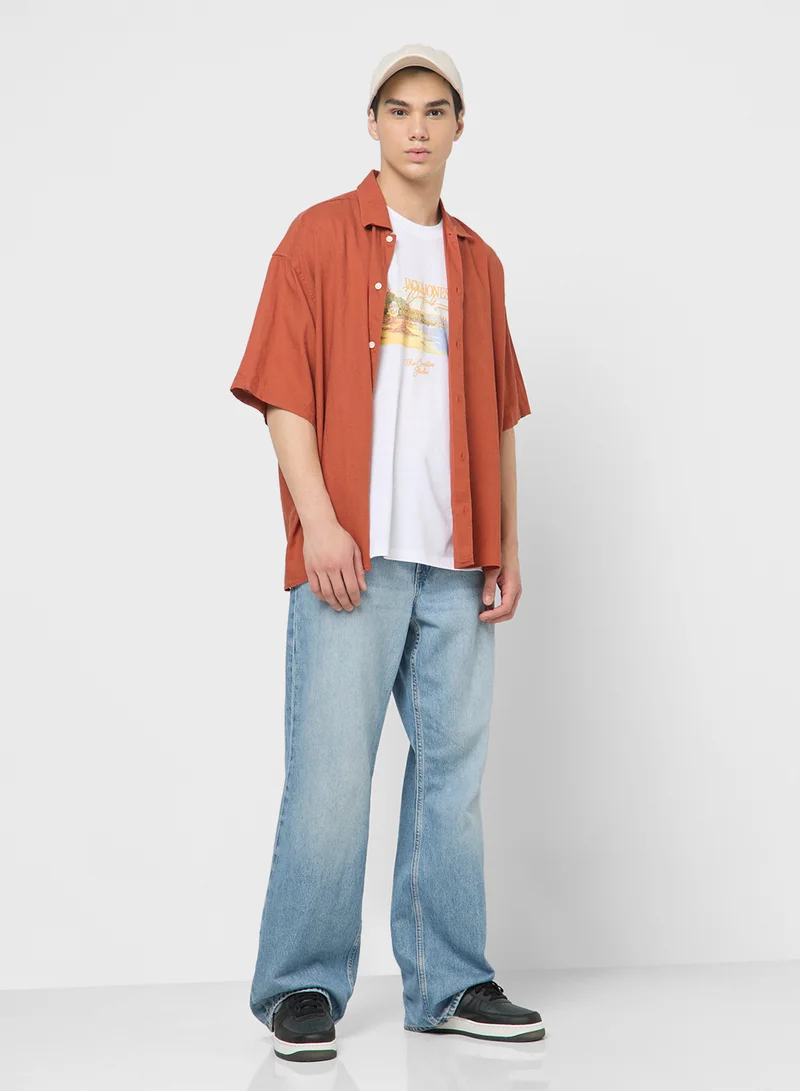 JACK & JONES Aop Printed Oversized Shirt