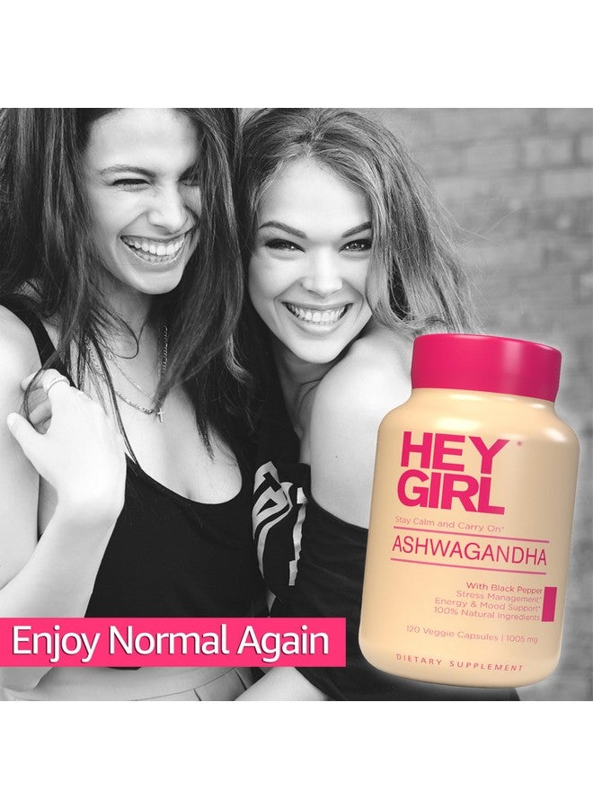 HEY GIRL NUTRITION Ashwagandha Capsules 1005mg - Ashwagandha Powder with Organic Black Pepper | 120 Pills Pure Ashwagandha Powder and Root Extract | Natural Mood & Stress Support, Energy, Focus, Thyroid Ashwaganda - Image 5
