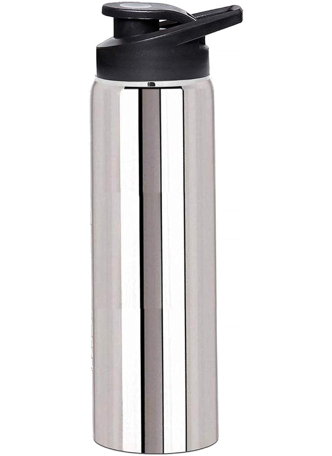 Kuber Industries - Kuber Industries Stainless Steel 3 Pieces Sport Water Bottle Set with Straw Flip Cap 1 LTR (Silver) -CTKTC21642 - Image 1