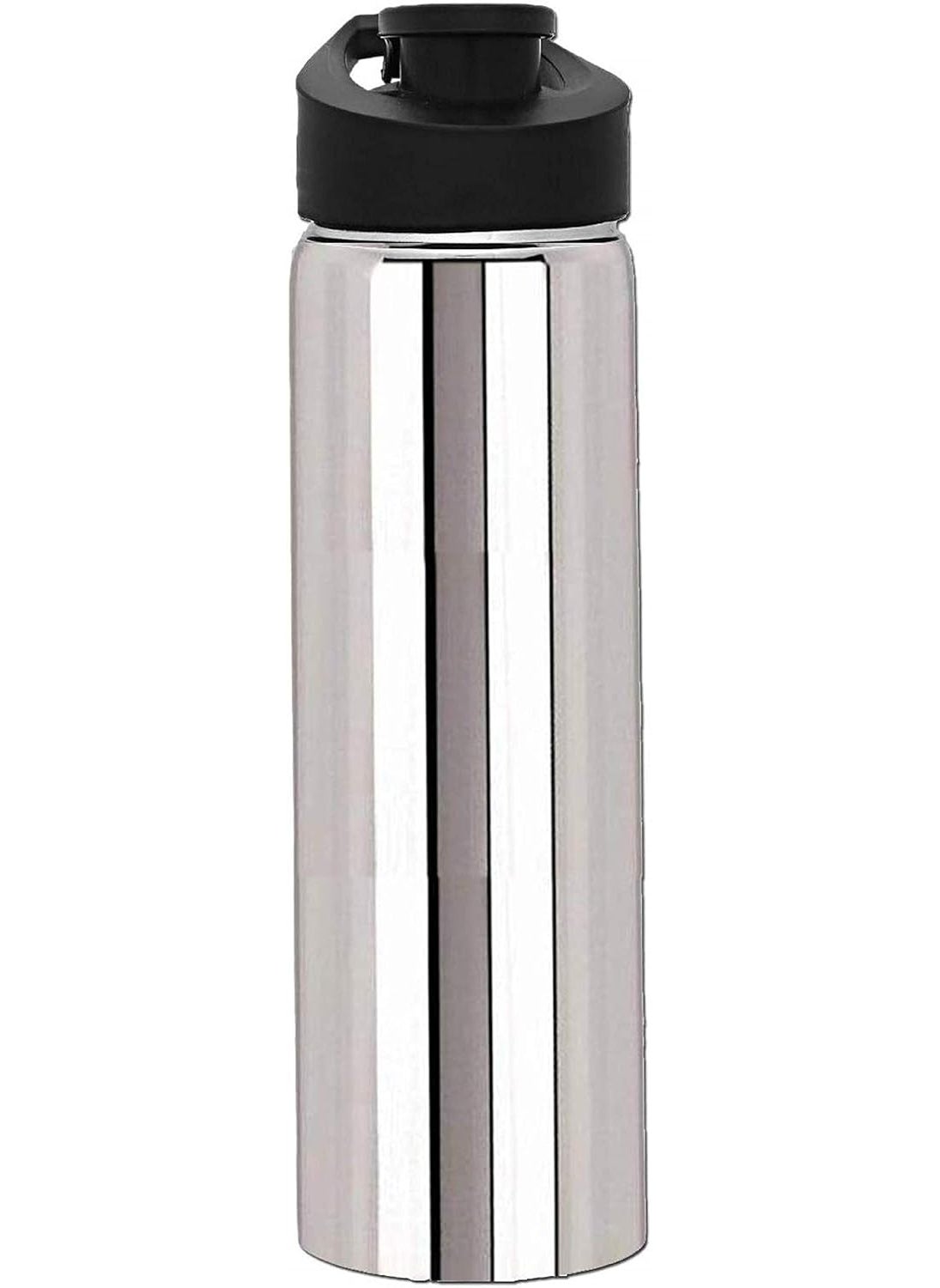 Kuber Industries - Kuber Industries Stainless Steel 3 Pieces Sport Water Bottle Set with Straw Flip Cap 1 LTR (Silver) -CTKTC21642 - Image 1