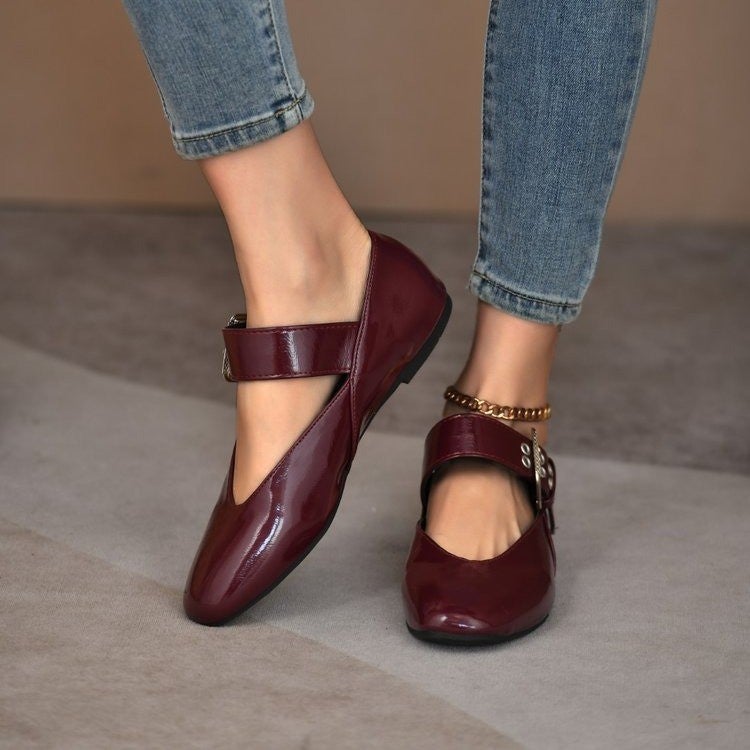 Spring 2025 Shallow Buckle Ballet Wind Rivet Decoration With Plus Size Fashion Joker Shoes A Generation Of Hair - Image 2