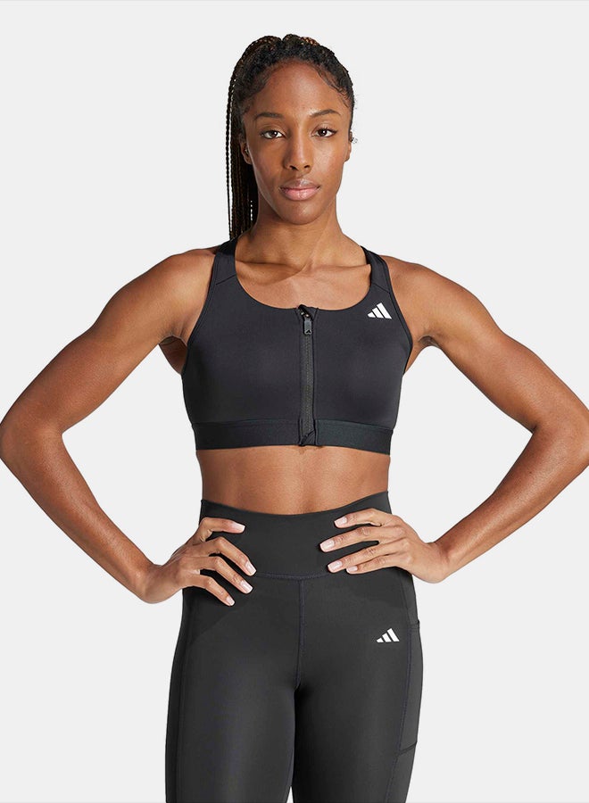 Adidas Powerreact Training Medium-Support Zip Bra - Image 1