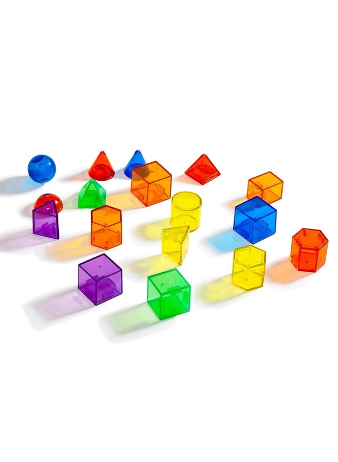 60pcs Teaching 3D Shapes - Geometric Solids, Light Table Teaching Aids, Light Table Translucent Toys, Early Learning Teaching Aids Three Dimensional Geometry Jar T - Image 2
