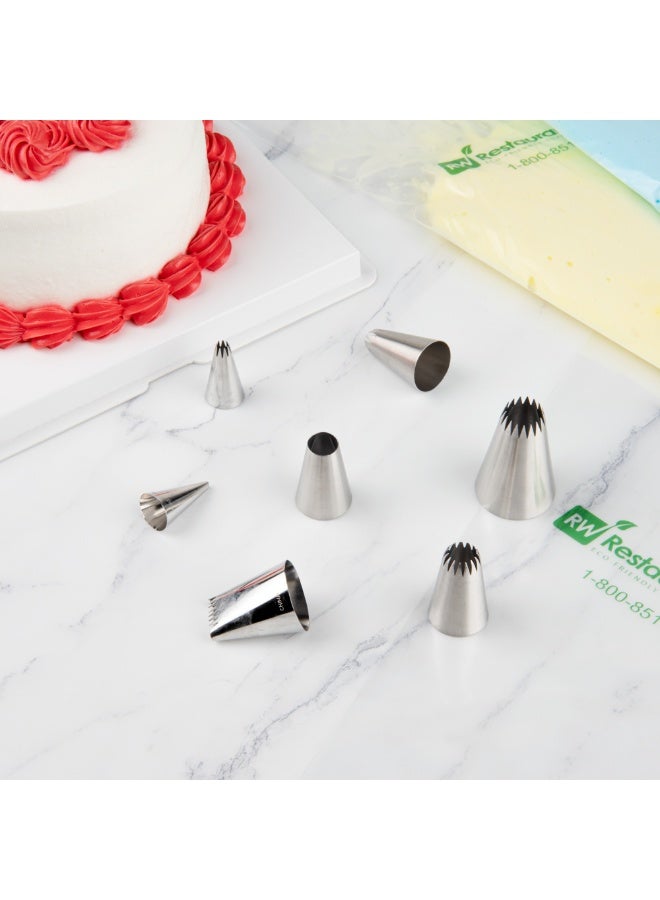 Restaurantware فوهة تزيين المعجنات تيك، فوهة دائرية 1 لتزيين الكريمة - #1A، مقاومة للتآكل، فوهة كريمة من الفولاذ المقاوم للصدأ، آمنة في غسالة الصحون، لتزيين الكب كيك، الكعك، أو البسكويت - Image 3