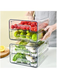 Food Storage Container, Double Layer Food Organizer with Drawer and Removable Drain Tray, Stackable Fridge Organizer for Fruit Vegetables - pzsku/ZF9ECD18D89C9A6891E34Z/45/_/1719385379/585b2ffb-e047-4a94-92b1-0ccacd086637