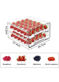 Food Storage Container, Double Layer Food Organizer with Drawer and Removable Drain Tray, Stackable Fridge Organizer for Fruit Vegetables - pzsku/ZF9ECD18D89C9A6891E34Z/45/_/1719385403/cecabd48-86c7-4799-a976-9fbbddeb8ed2