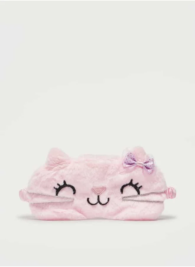 FAV Cat Textured Eye Mask with Pouch