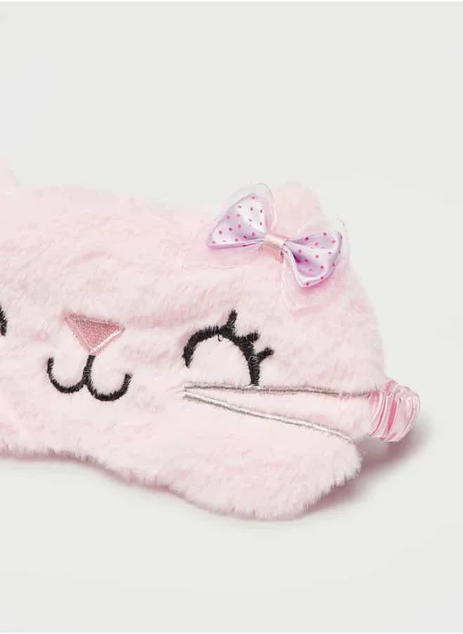 FAV Cat Textured Eye Mask with Pouch