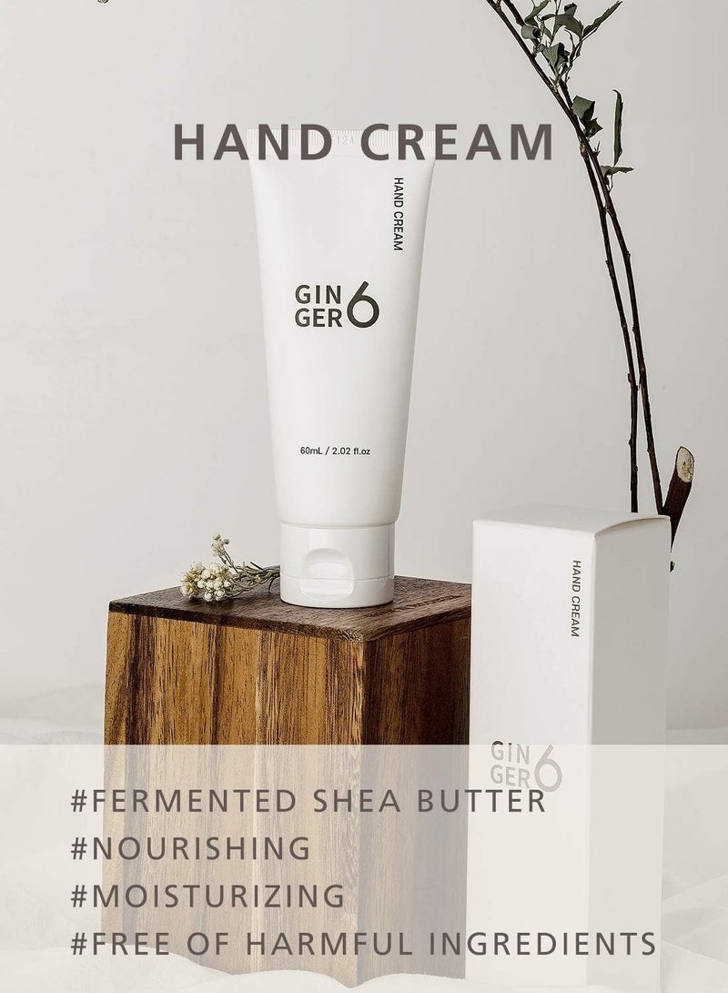 GINGER6 Anti-Aging and Hydrating Hand Moisturizer with Shea Butter, Hyaluronic Acid and Ginger Extract, Lightweight Non-Sticky Formula, Natural Ingredients - GINGER6 Hand Cream 60ml (2.03 fl.oz.) - Image 2