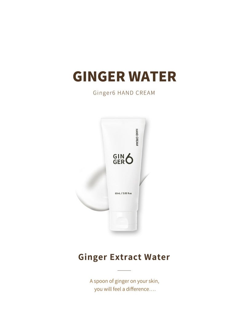 GINGER6 Anti-Aging and Hydrating Hand Moisturizer with Shea Butter, Hyaluronic Acid and Ginger Extract, Lightweight Non-Sticky Formula, Natural Ingredients - GINGER6 Hand Cream 60ml (2.03 fl.oz.) - Image 1