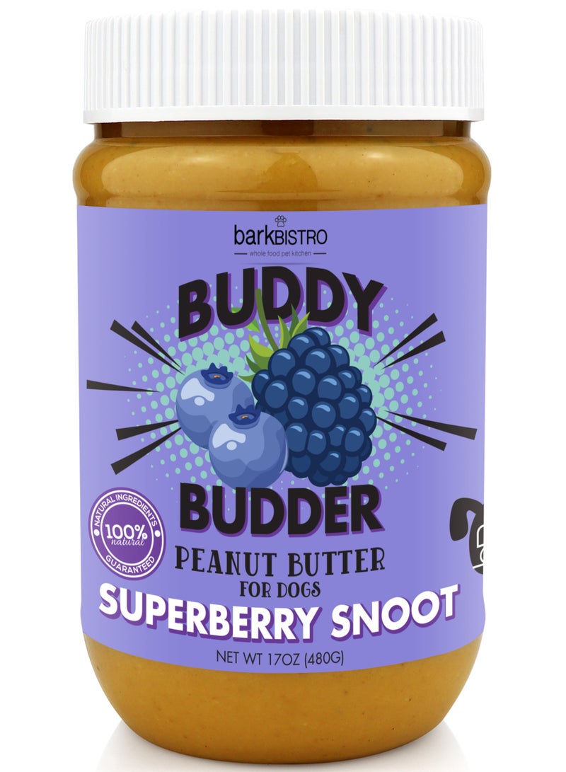 بارك بيسترو بودي بدر سكويز – زبدة فول سوداني طبيعية 100٪ للكلاب، مصنوعة في الولايات المتحدة الأمريكية، [480 جرام | 17 أونصة] 🐶 - Image 1