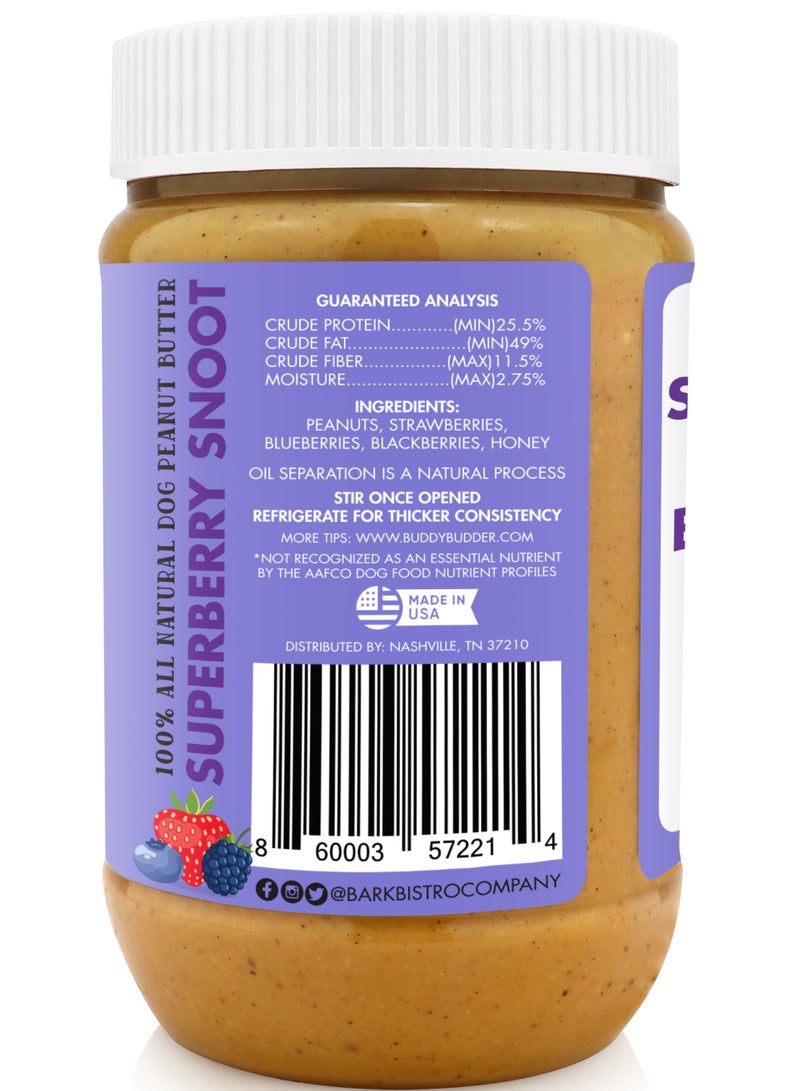 بارك بيسترو بودي بدر سكويز – زبدة فول سوداني طبيعية 100٪ للكلاب، مصنوعة في الولايات المتحدة الأمريكية، [480 جرام | 17 أونصة] 🐶 - Image 2