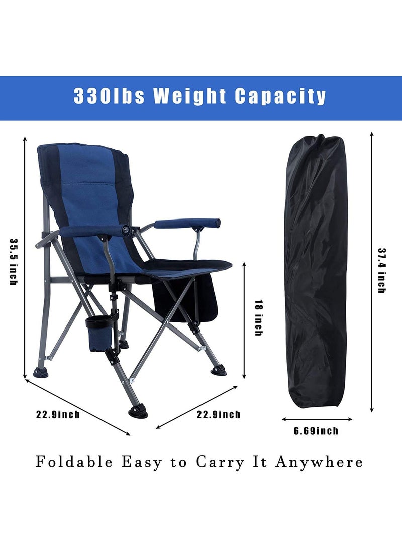 DBLEW Portable Camping Chair – High Back, Padded, Heavy Duty Folding Outdoor Chair, Oxford Fabric, Lightweight & Compact for Camp, Beach, Hiking-Green - Image 2