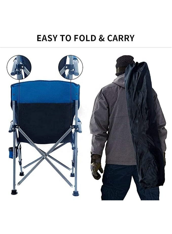 DBLEW Portable Camping Chair – High Back, Padded, Heavy Duty Folding Outdoor Chair, Oxford Fabric, Lightweight & Compact for Camp, Beach, Hiking-Green - Image 4