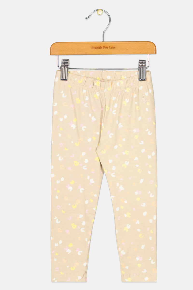 GAP Toddlers Girl Allover Print Pull On Leggings, Khaki  - Image 1