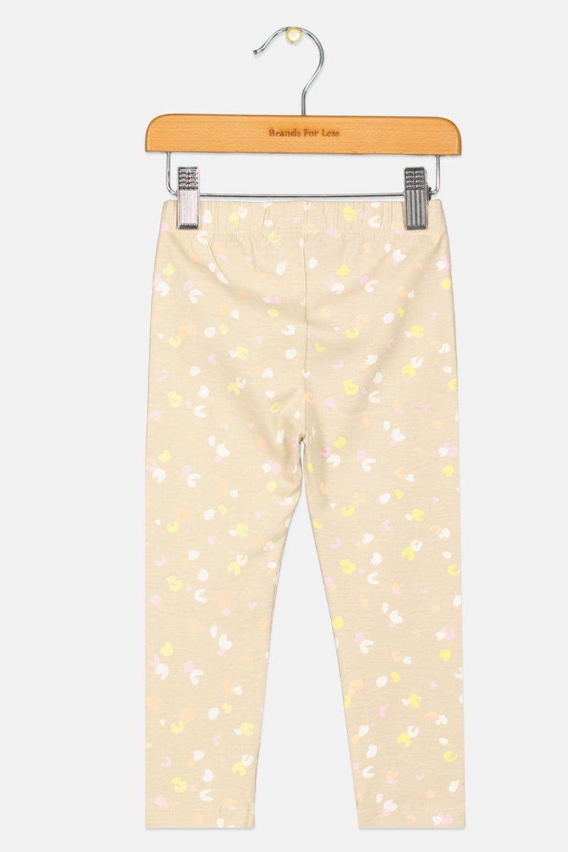 GAP Toddlers Girl Allover Print Pull On Leggings, Khaki  - Image 2