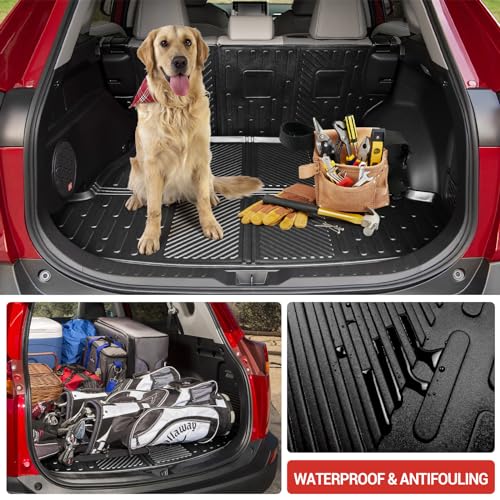 Utiiy Cargo Mat Fit for 2019-2024 Toyota RAV4 Cargo Liner TPE Trunk Mat All Weather Seats Back Protector for 2019 2020 2021 2022 2023 2024 Toyota RAV4 Accessories(Cargo Mat+Backrest Mat) - Image 4