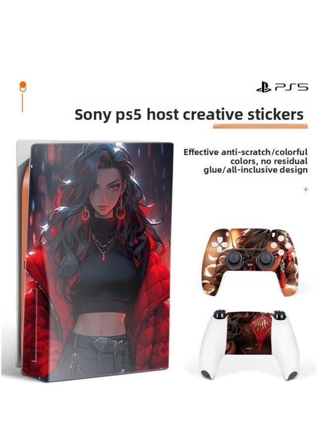 Loquat Suitable For Sony PS5 Optical Drive Digital Version Full Body Sticker Game Machine Film Protective Cover Handle Color Film-Color:HA-302 - Image 3