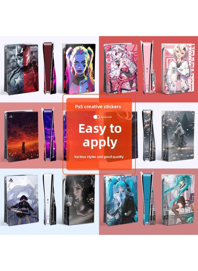 Loquat Suitable For Sony PS5 Optical Drive Digital Version Full Body Sticker Game Machine Film Protective Cover Handle Color Film-Color:HA-302 - Image 2