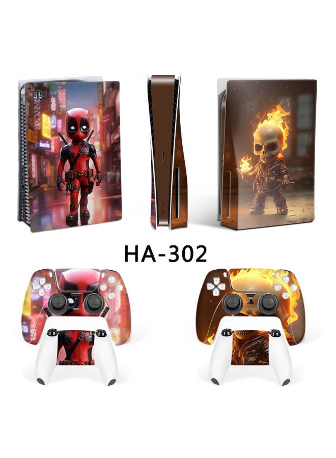 Loquat Suitable For Sony PS5 Optical Drive Digital Version Full Body Sticker Game Machine Film Protective Cover Handle Color Film-Color:HA-302 - Image 1