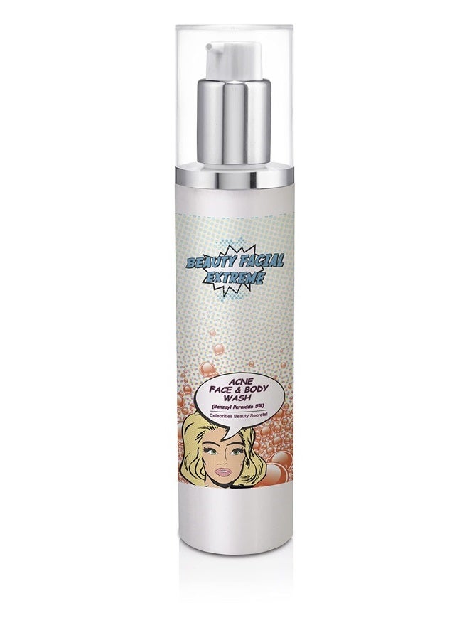 Benzoyl Peroxide 5% Acne Cleanser- Clinically Proven Wash to Fight Acne on Contact. Eliminates Cystic Breakouts, Oily Skin, Clogged Pores, Blackhead & Whitehead Pimples for Face & Body.