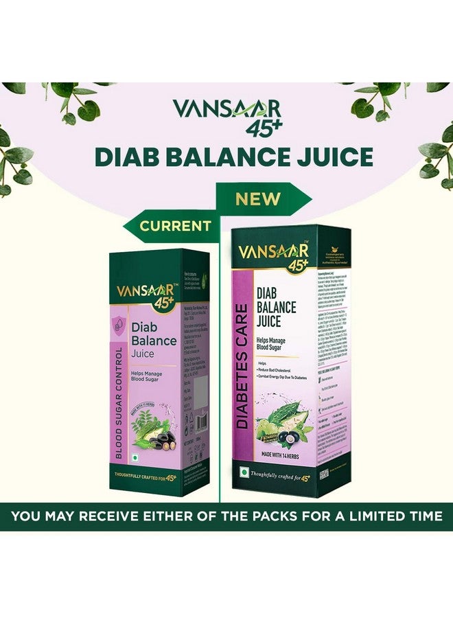 Vansaar 45+ Diab Balance Juice, 1L | Ayurvedic Diabetic Care Juice for 45+ Adults | Karela, Jamun, Neem, Paneer Doda, Cinnamon, & 9 more natural herbs | Manages Blood Sugar & Insulin Level - Image 2