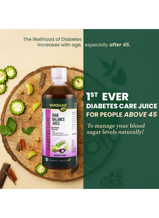 Vansaar 45+ Diab Balance Juice, 1L | Ayurvedic Diabetic Care Juice for 45+ Adults | Karela, Jamun, Neem, Paneer Doda, Cinnamon, & 9 more natural herbs | Manages Blood Sugar & Insulin Level - Image 3