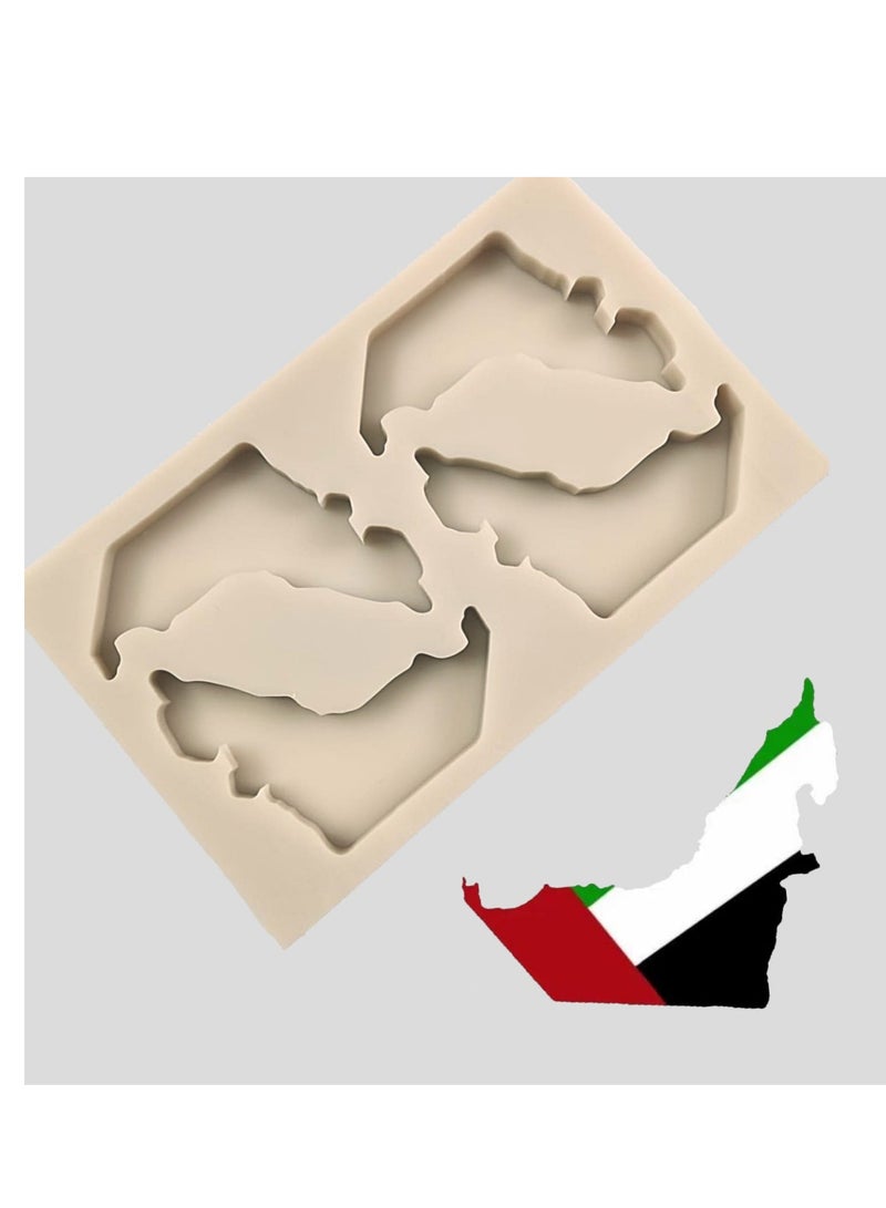 UAE MAP Silicone Mold for Chocolate Fondant Resin Clay Soap Molds