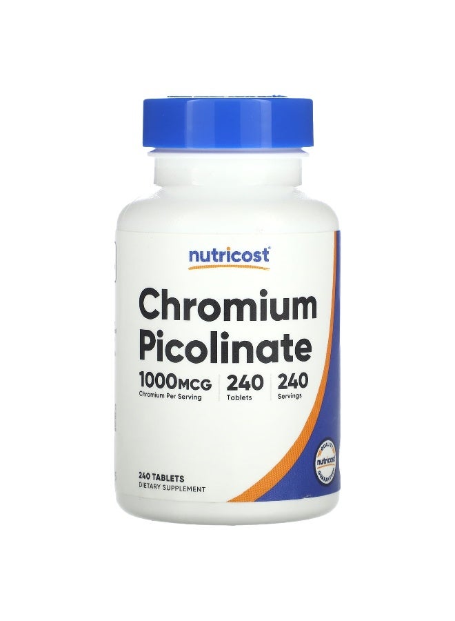 Nutricost نوتريكوست، بيكولينات الكروم، 1,000 ميكروغرام، 240 قرص - Image 1