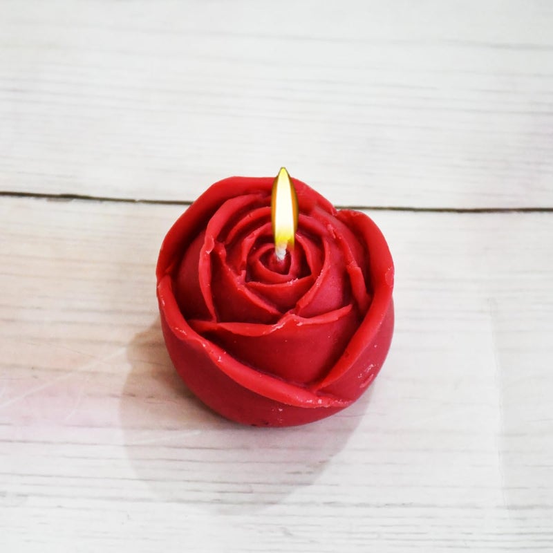 Saugat Traders Aroma Soy Wax Rose Bud Candles for Valentine Day Anniversary New Year Home Decor Candle Night Dinner Set of 5 Red Rose Fragrance Candles for Gifting - Image 4