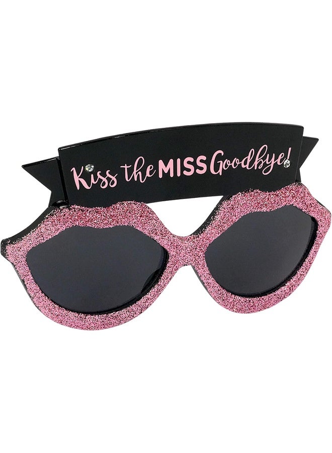 Amscan Kiss the Miss Goodbye Gl, 3 5/8" x 6", Black and Pink