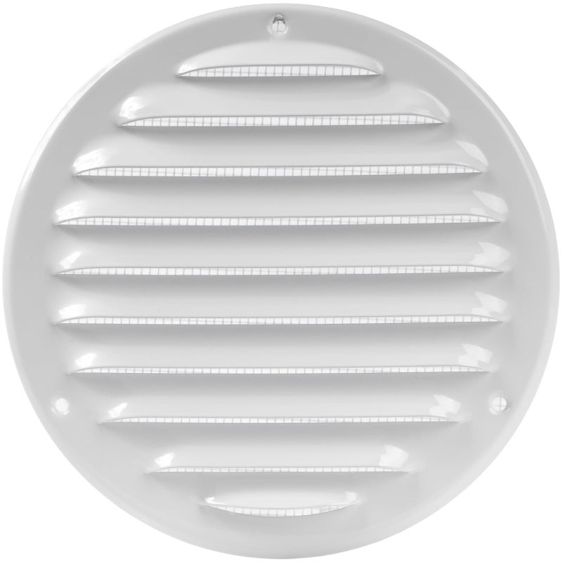 Repa Market 5 Inch Opening Dimensions Round Air Vent CoverWhite Galvanized Steel Louvered Grill Cover with Mesh ScreenWall or Ceiling VentHVAC Register for DIY Home Improvement