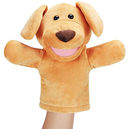 Zomiboo Hand Puppets Soft Animal Hand Fuzzy with Movable Mouth Play Stocking Storytelling InteractiveDog - Image 1