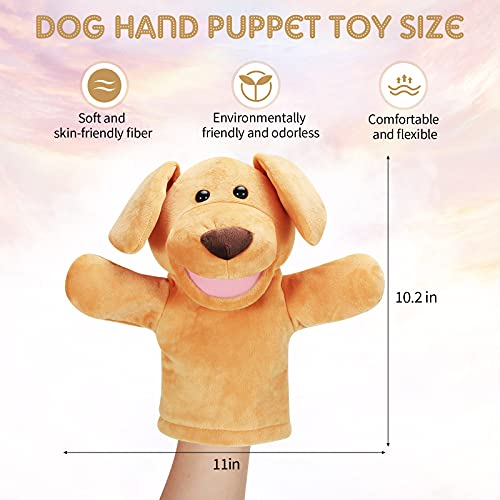Zomiboo Hand Puppets Soft Animal Hand Fuzzy with Movable Mouth Play Stocking Storytelling InteractiveDog - Image 5