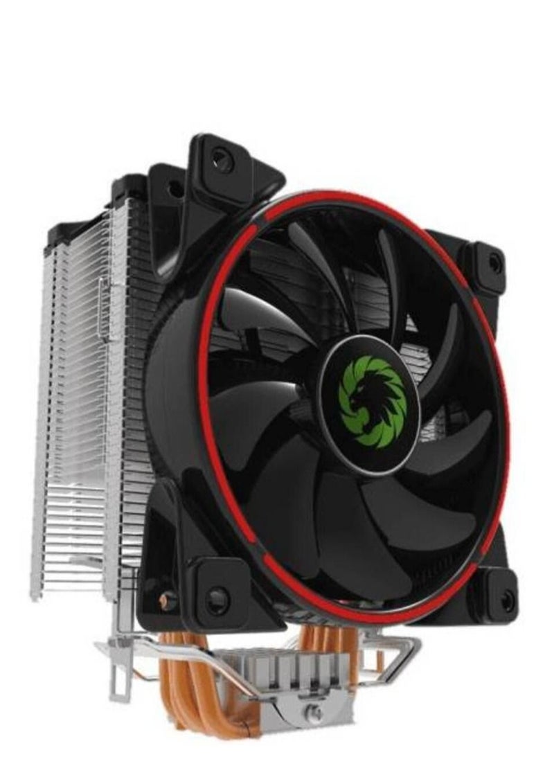Generic GameMax GAMMA 500 RED cpu cooler with heatsink, 5Pcs HDT copper sintered powder heatpipes, 125X125X25 PWM blue LED silent fan detachable | GAMMA 500 RED  - Image 2