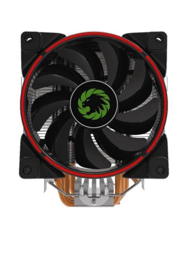 Generic GameMax GAMMA 500 RED cpu cooler with heatsink, 5Pcs HDT copper sintered powder heatpipes, 125X125X25 PWM blue LED silent fan detachable | GAMMA 500 RED  - Image 1