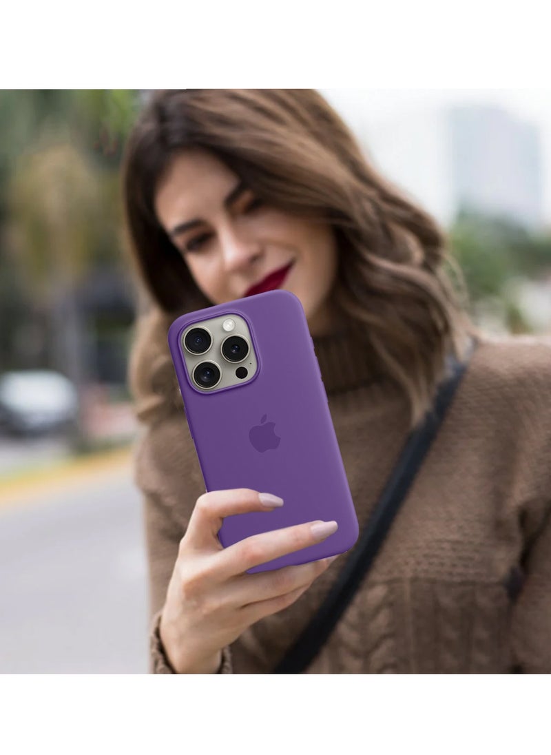 Wtech - Soft Liquid Silicone Case Cover With MagSafe For Apple iPhone 15 Pro 2023 Purple - Image 1