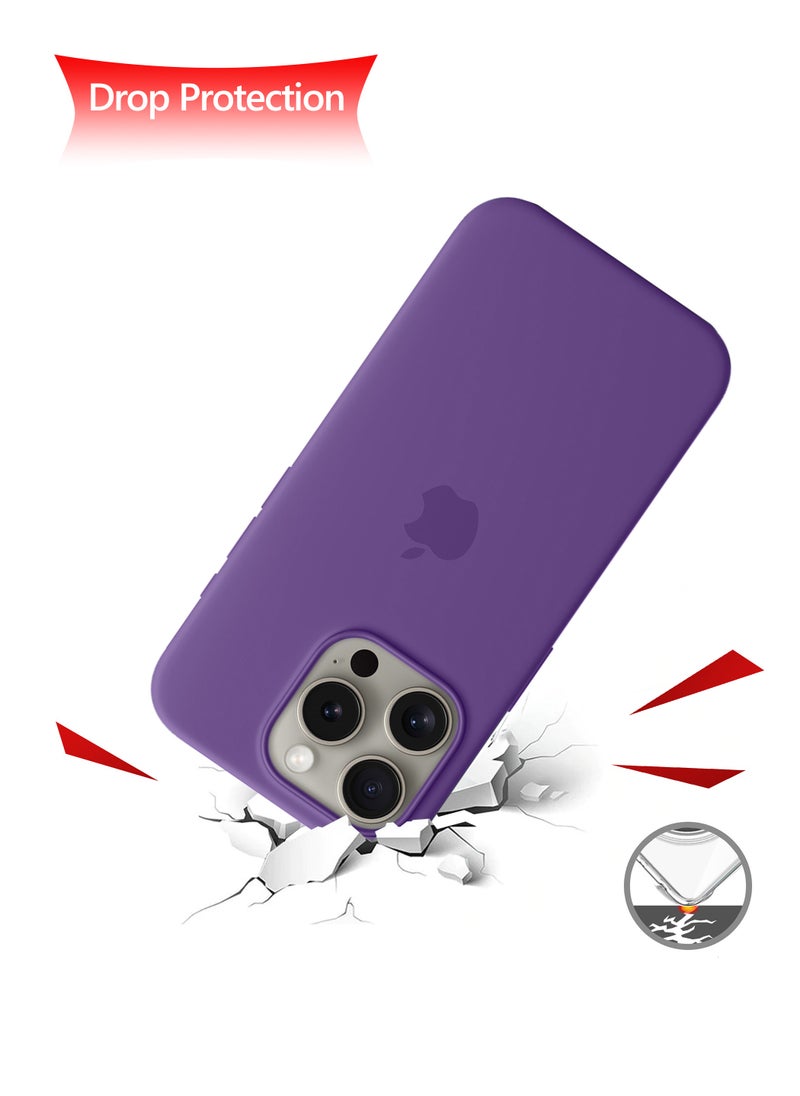 Wtech - Soft Liquid Silicone Case Cover With MagSafe For Apple iPhone 15 Pro 2023 Purple - Image 1