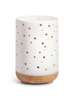 InnoGear Essential Oil Diffuser 150Ml Ceramic Diffuser Ultrasonic Air Diffusers Humidifier Cool Mist Aromatherapy Diffuser With 2 Mist Modes Waterless Auto Off For Home Office White  - Image 1