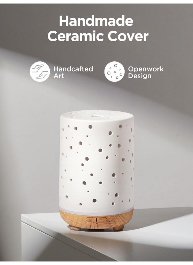 InnoGear - Essential Oil Diffuser 150Ml Ceramic Diffuser Ultrasonic Air Diffusers Humidifier Cool Mist Aromatherapy Diffuser With 2 Mist Modes Waterless Auto Off For Home Office White - Image 1