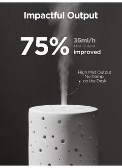 InnoGear Essential Oil Diffuser 150Ml Ceramic Diffuser Ultrasonic Air Diffusers Humidifier Cool Mist Aromatherapy Diffuser With 2 Mist Modes Waterless Auto Off For Home Office White  - Image 3