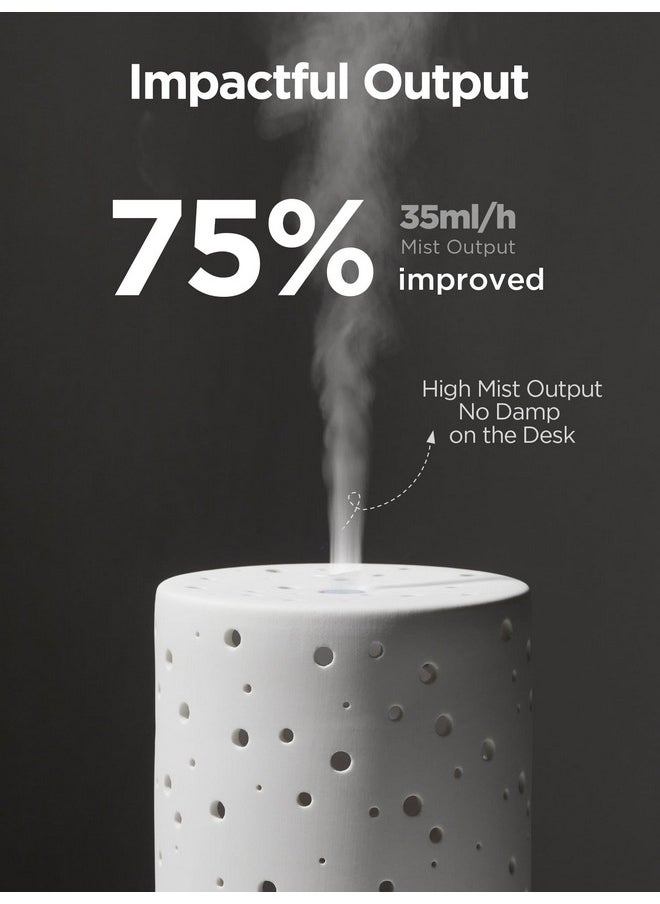InnoGear - Essential Oil Diffuser 150Ml Ceramic Diffuser Ultrasonic Air Diffusers Humidifier Cool Mist Aromatherapy Diffuser With 2 Mist Modes Waterless Auto Off For Home Office White - Image 1
