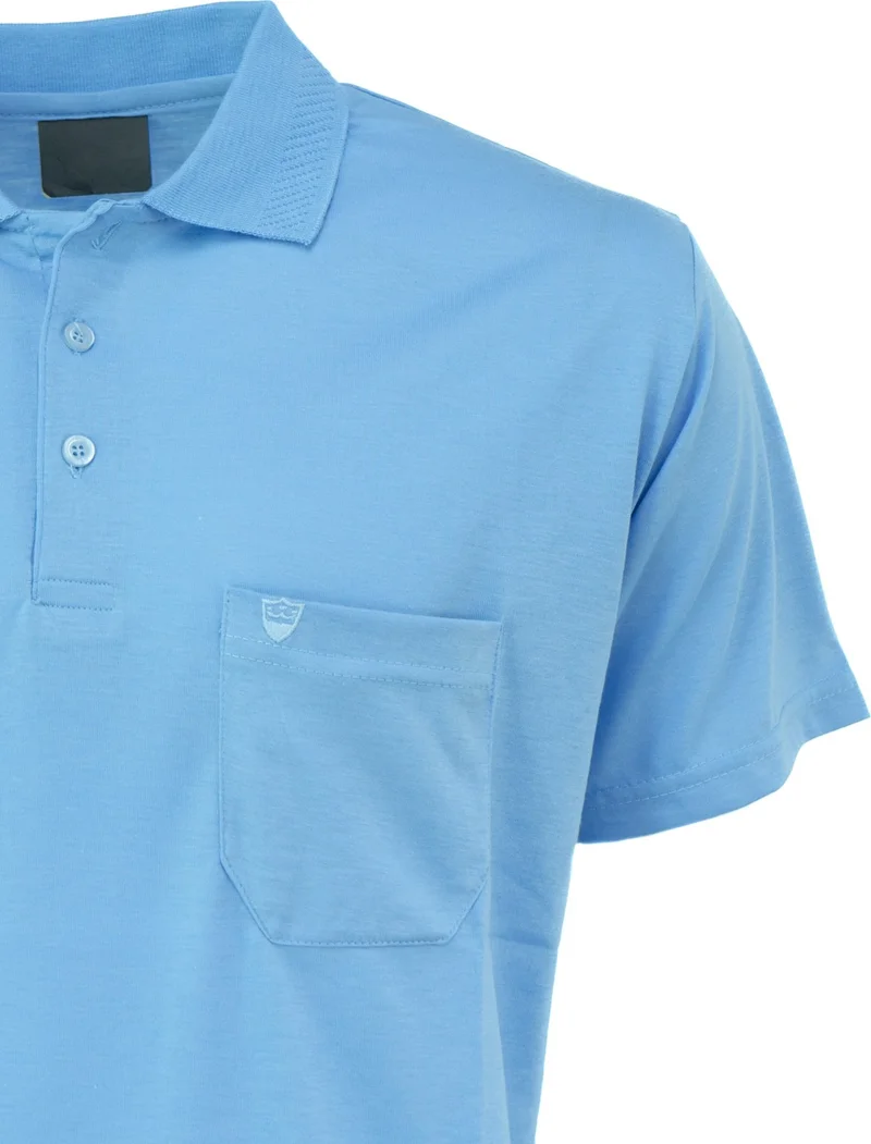 Oppland Men's Polo Collar Brand Rigging Pocket Short Sleeve Solid Color Normal Cut Full Fit Premium Cotton Fabric T-Shirt