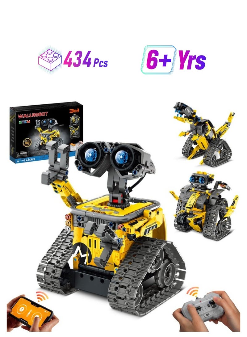 Sillbird Stem Building Toys Remote & App Controlled Creator 3In1 Wall Robot/Explorer Robot/Mech Dinosaur Toys Set Creative Gifts For Boys Girls Kids Aged 6 7 8 12 New 2022 (434 Pieces) - Image 1